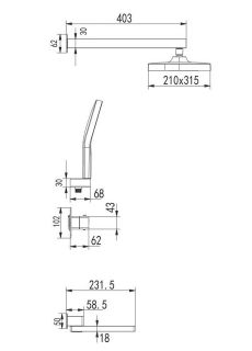 Душевая система Rose R1095 с термостатом хром